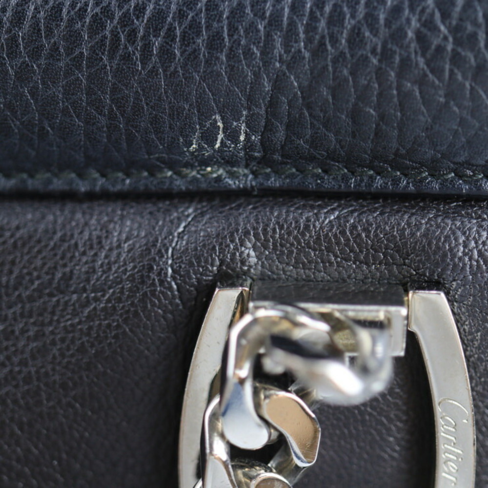 CARTIER Ladona shoulder bag L1000806 leather black dark brown chain semi-shoulde - Picture 8 of 9
